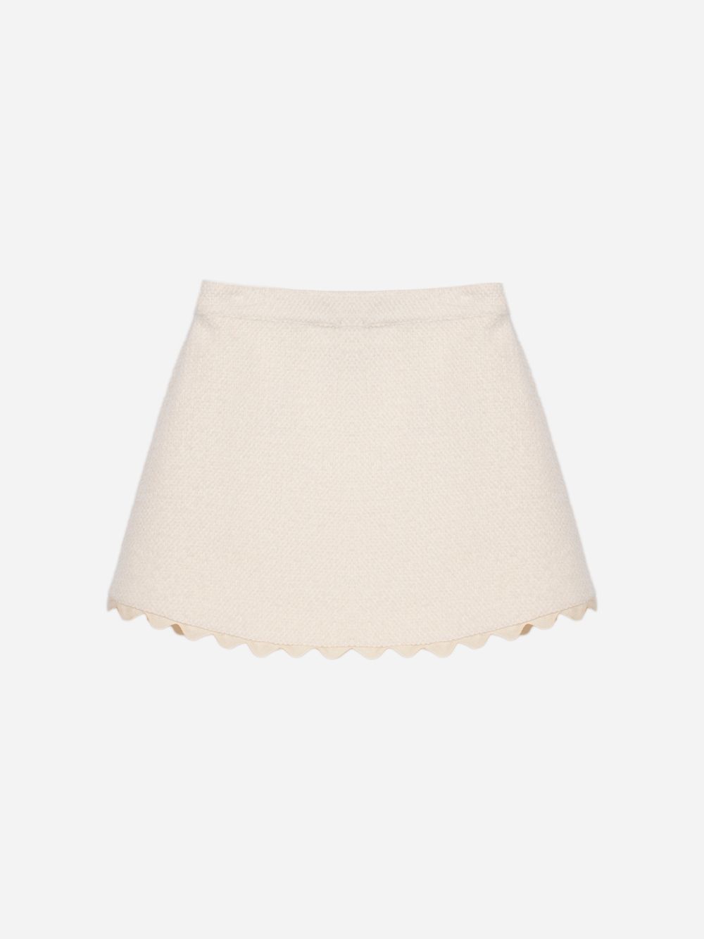 Elegant beige skirt with decorative buttons