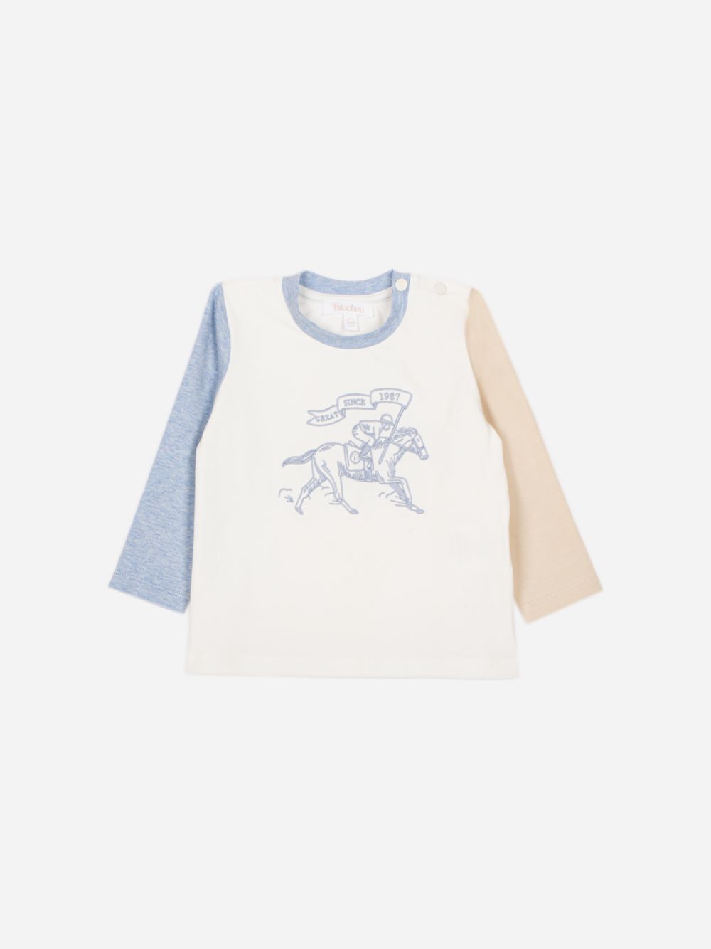 Light Blue  t-shirt with embroidery on the front