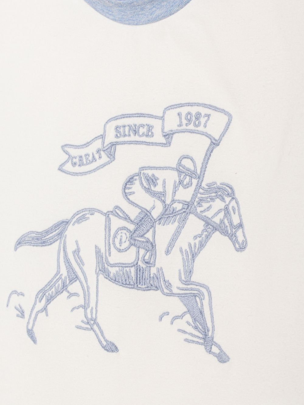 Light Blue  t-shirt with embroidery on the front