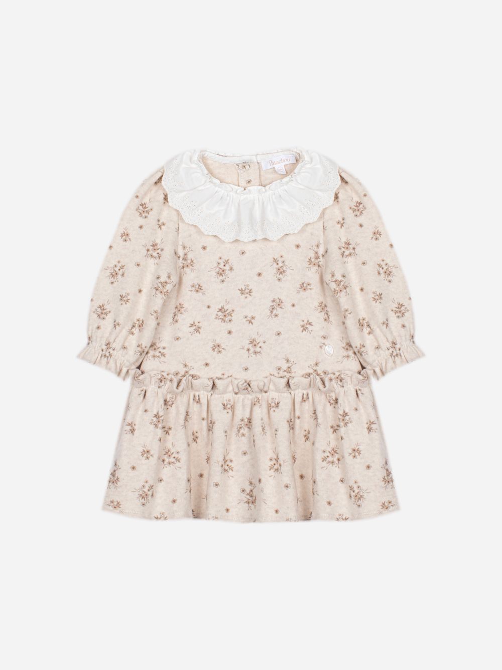 Beige dress with floral print