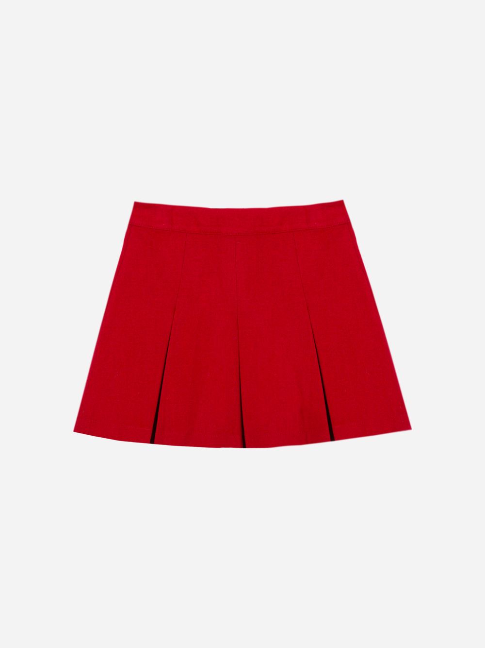 Elegant red skirt with delicate bows