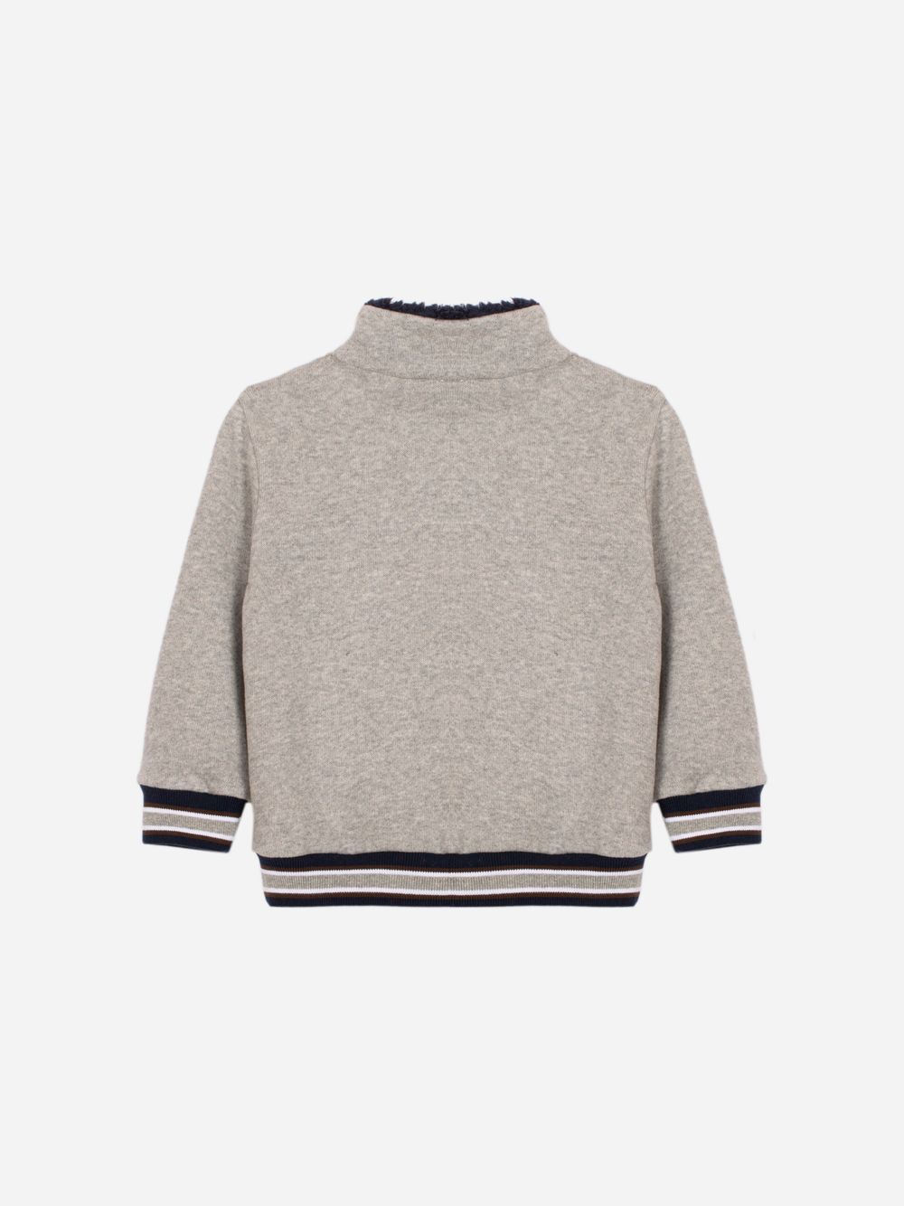 Elegant grey sweater with zipper