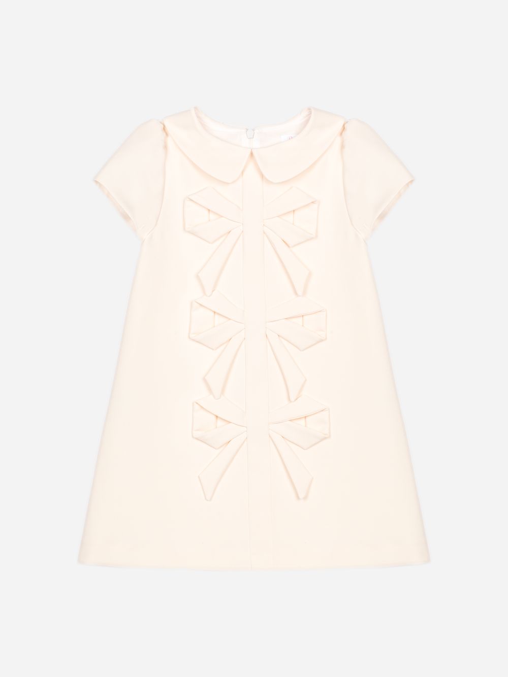 Beige crepe dress with bows
