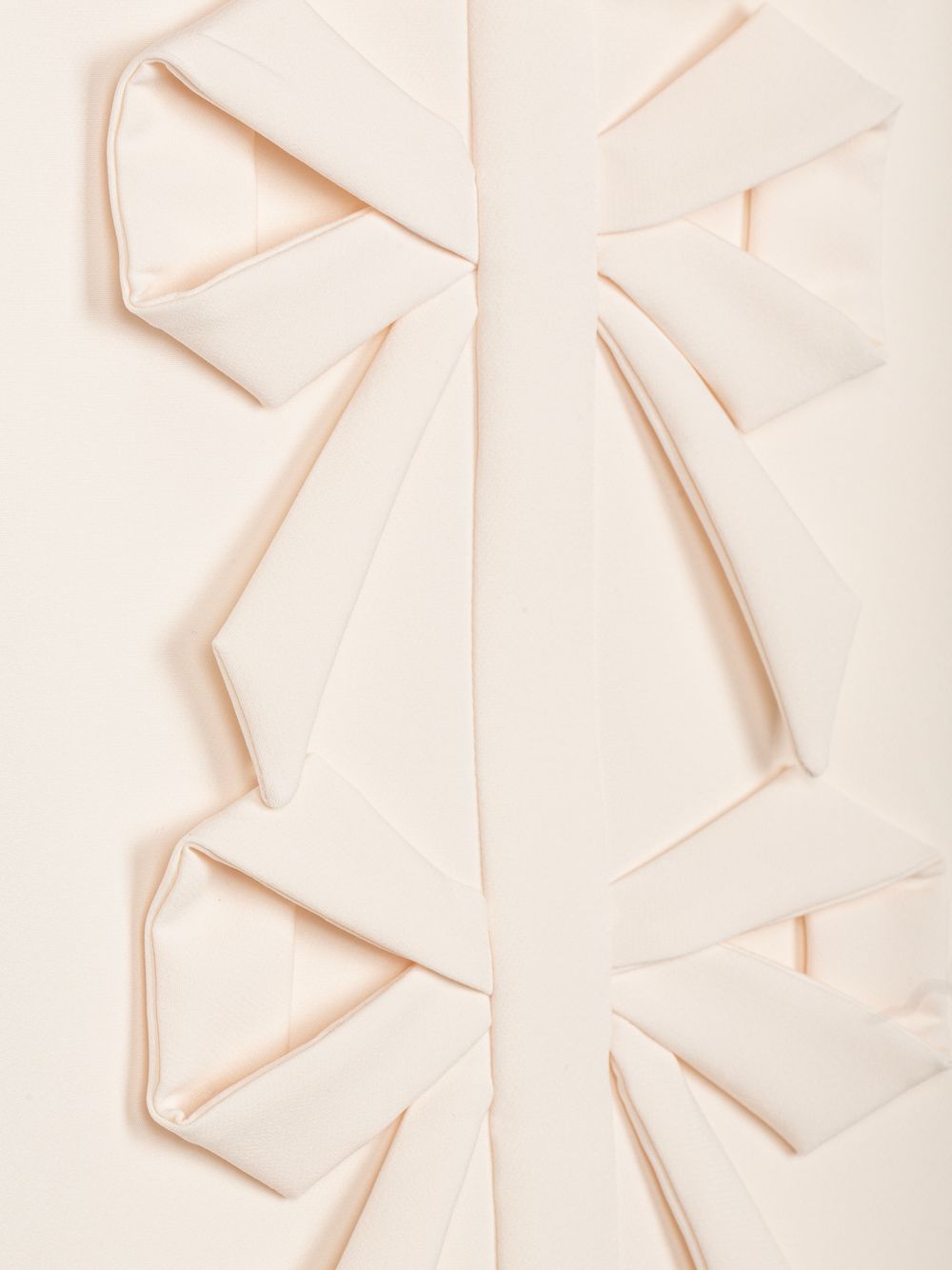 Beige crepe dress with bows