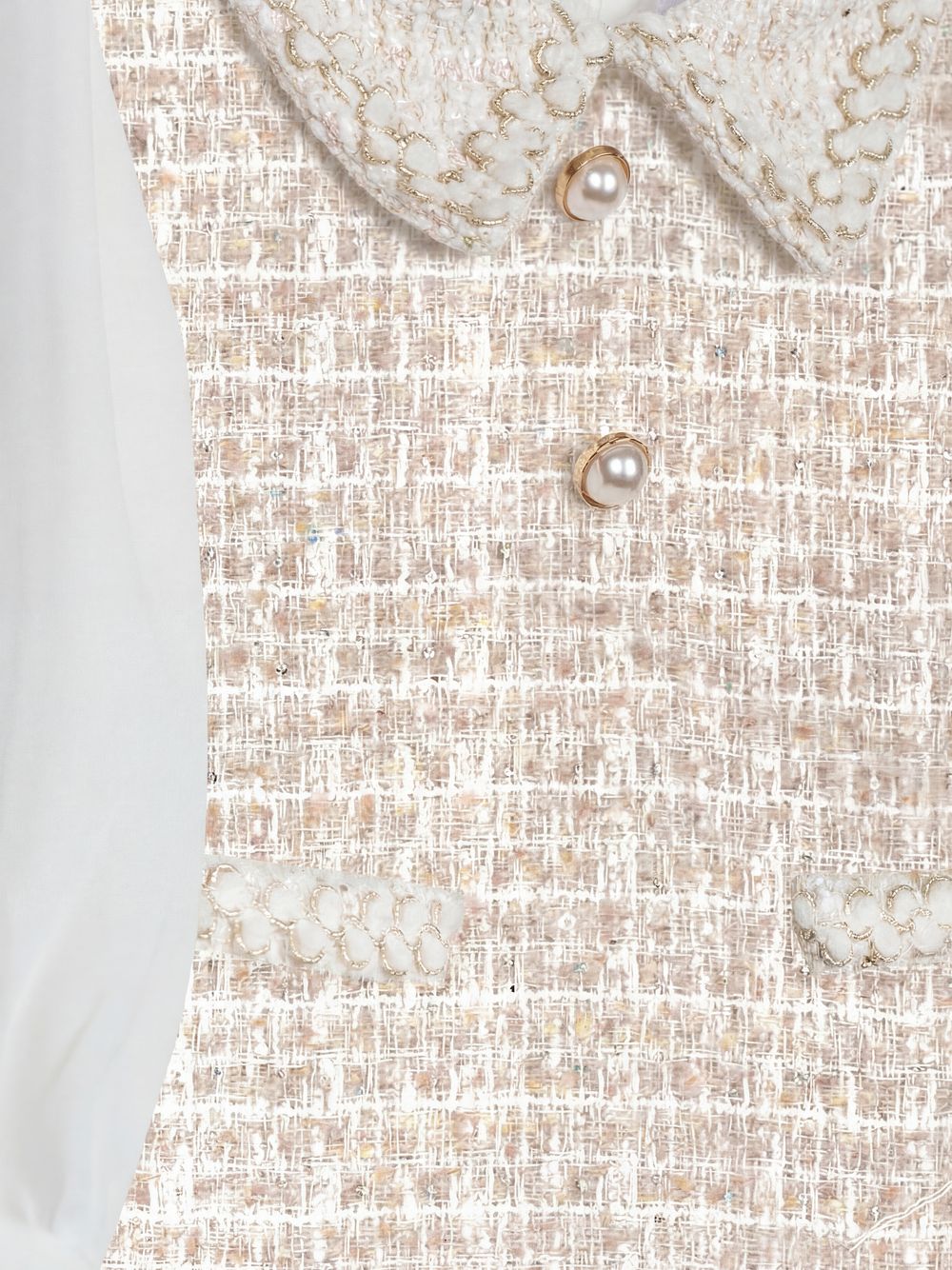 Elegant golden sparkle tweed dress