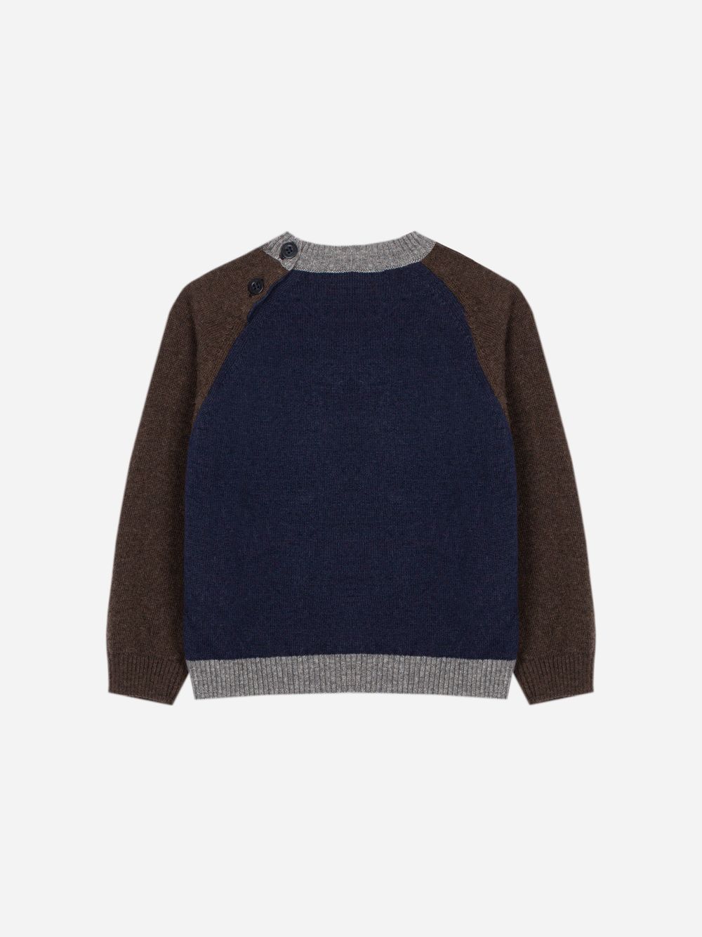 Navy Blue knitted sweater with a teddy bear design on the front