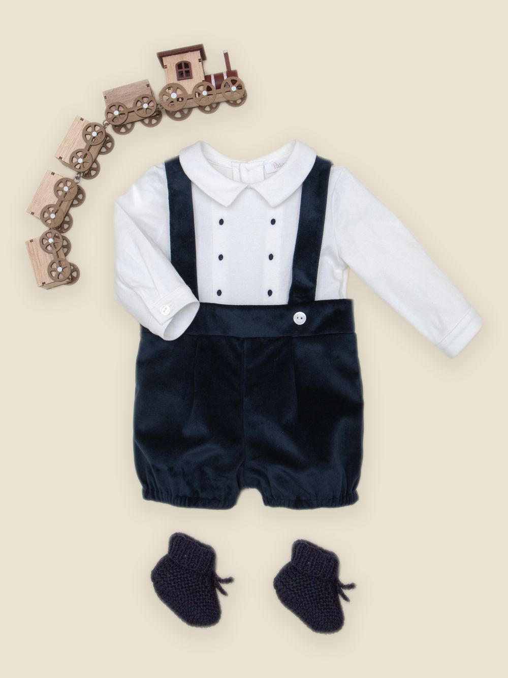 Navy Blue romper with elegant details