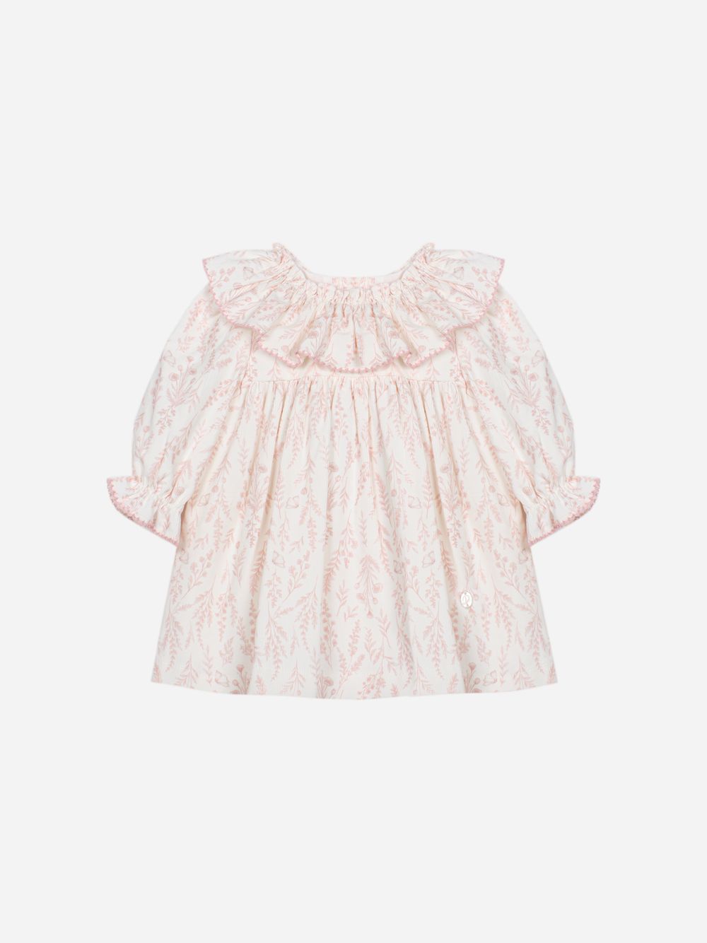 Elegant pink dress with ruffle