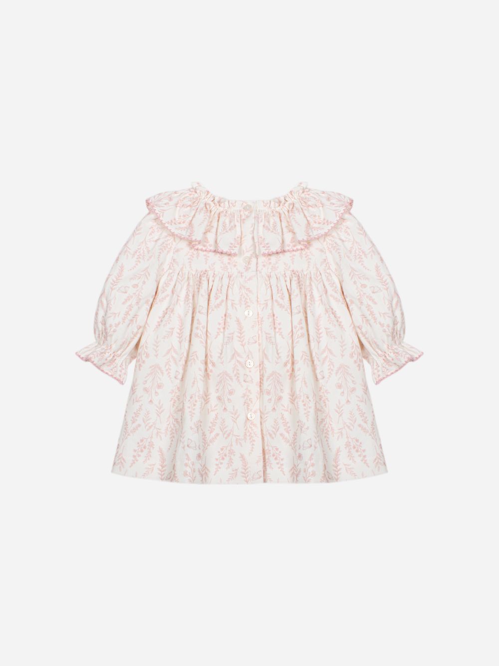 Elegant pink dress with ruffle