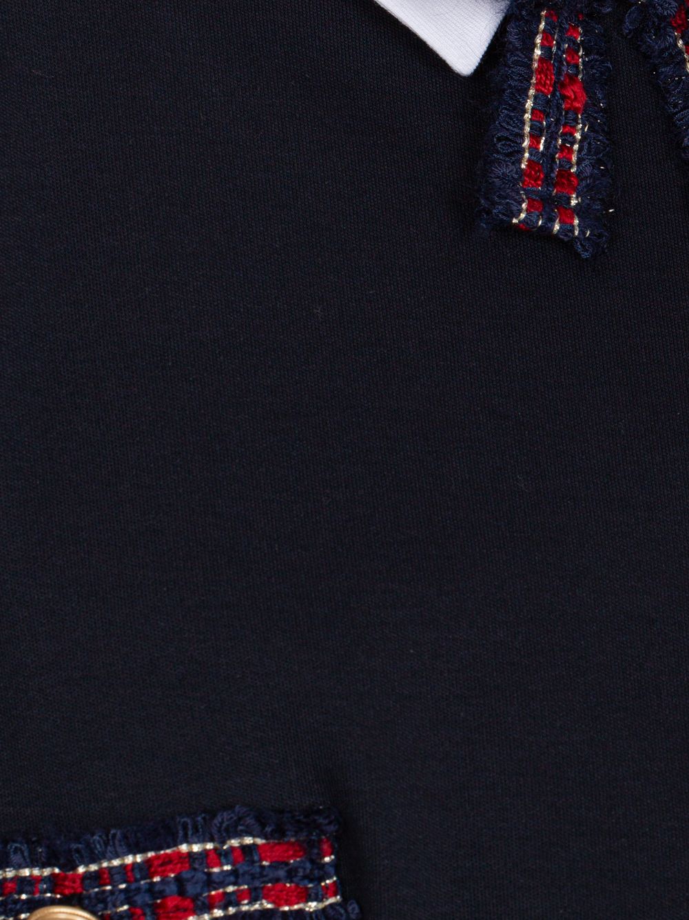 Elegant navy blue set with white collar