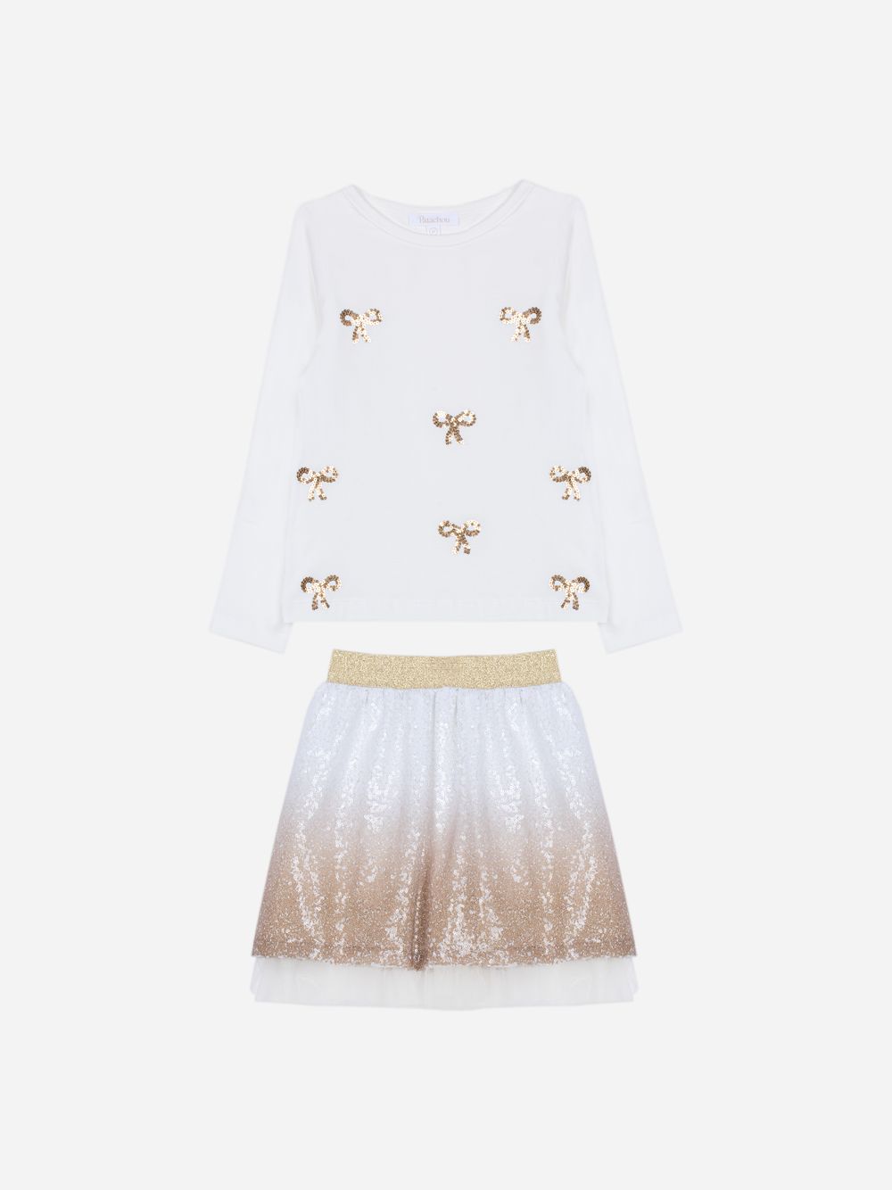 White jersey and sequin set