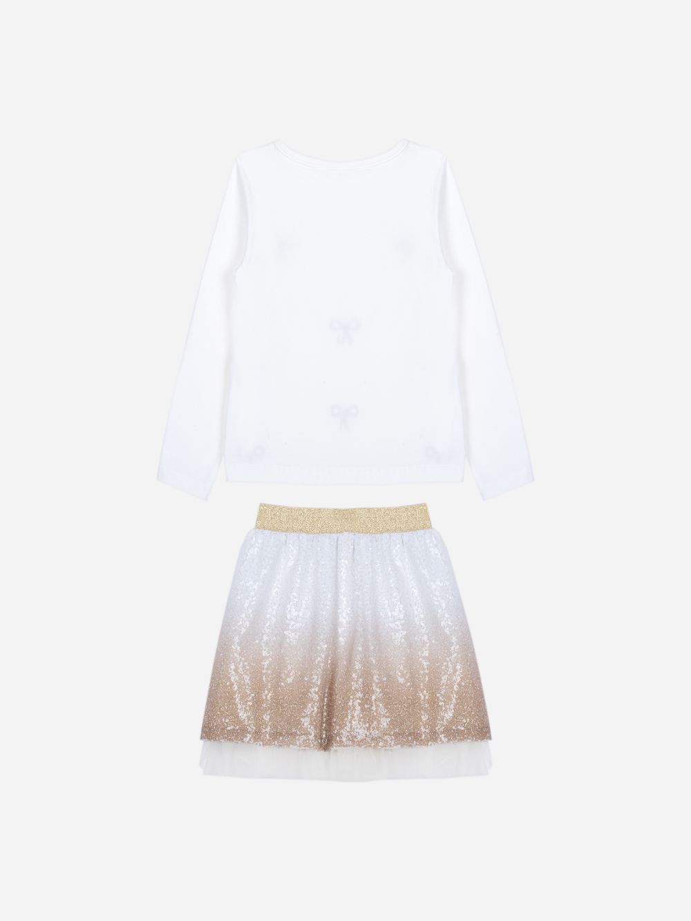 White jersey and sequin set