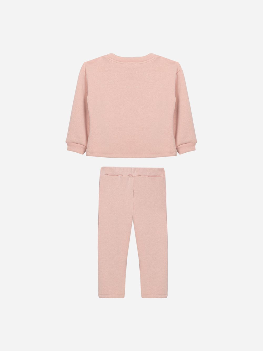 Tracksuit pale pink in cotton fleece with design