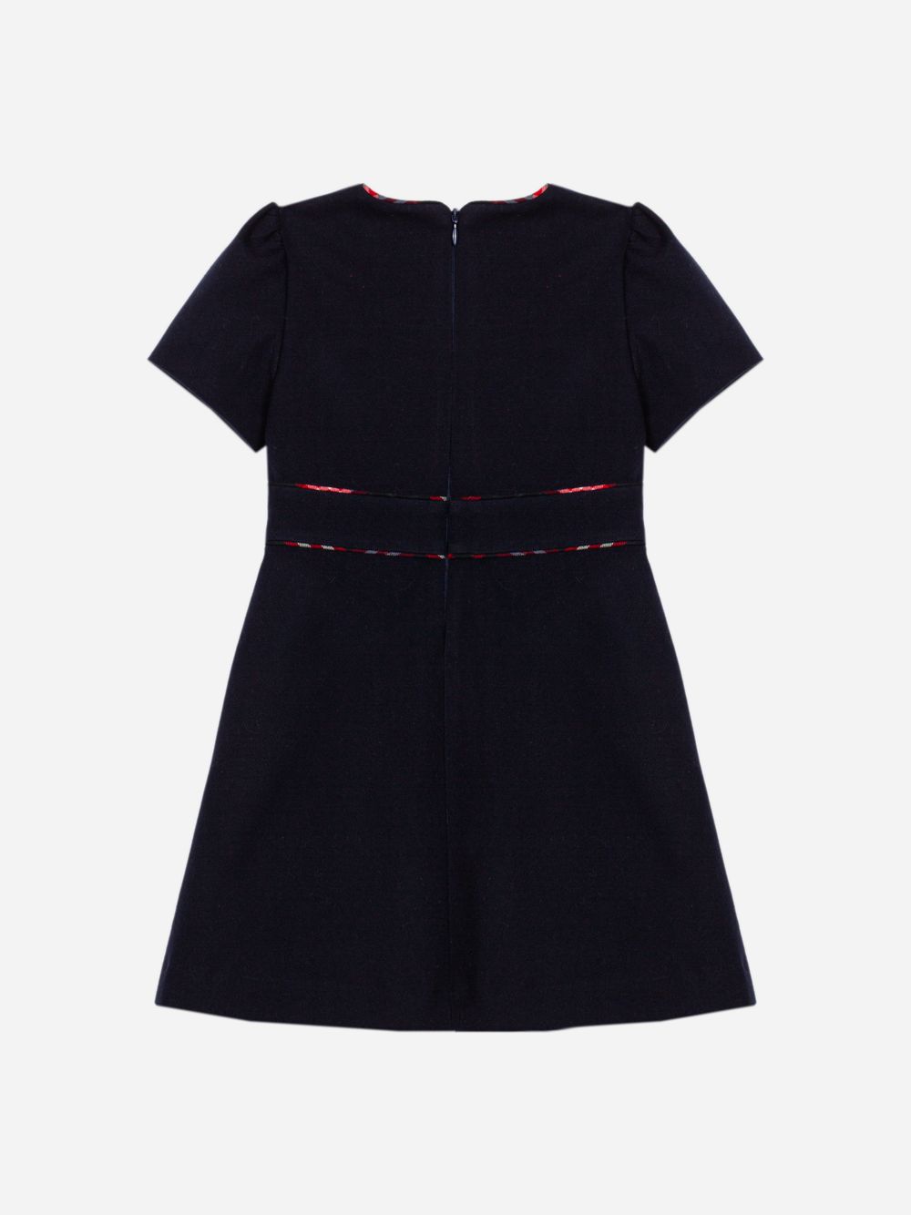 Navy Blue dress with tartan details