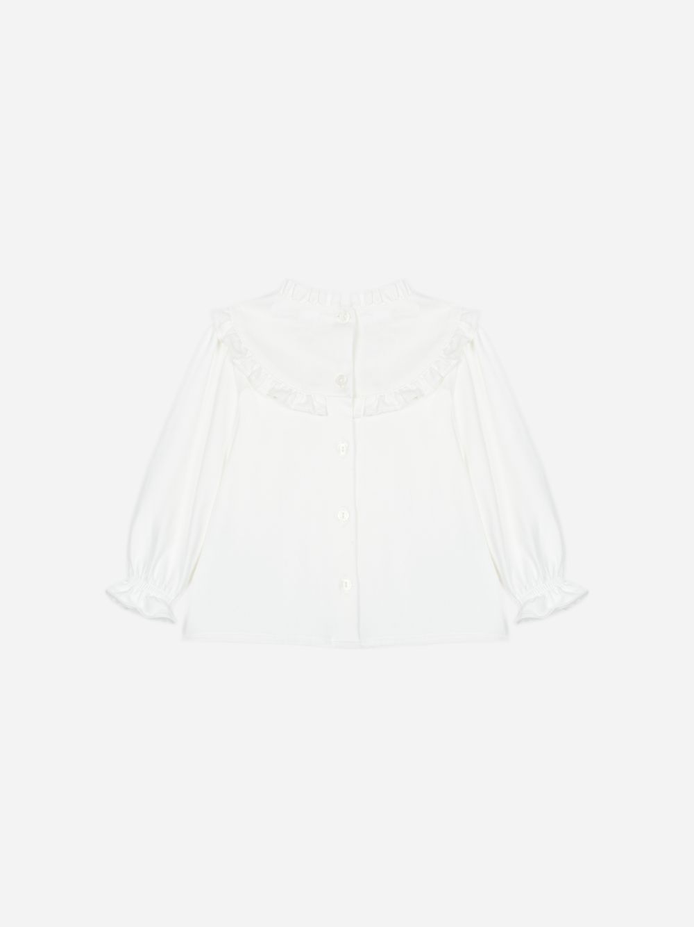Elegant ecru blouse with ruffles