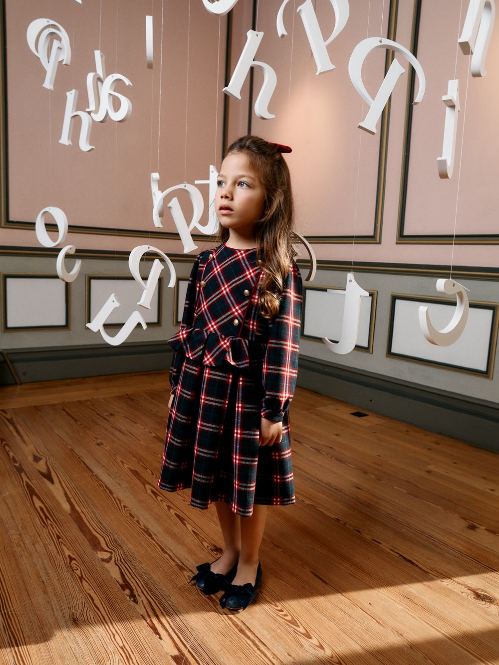 Red dress with a tartan print