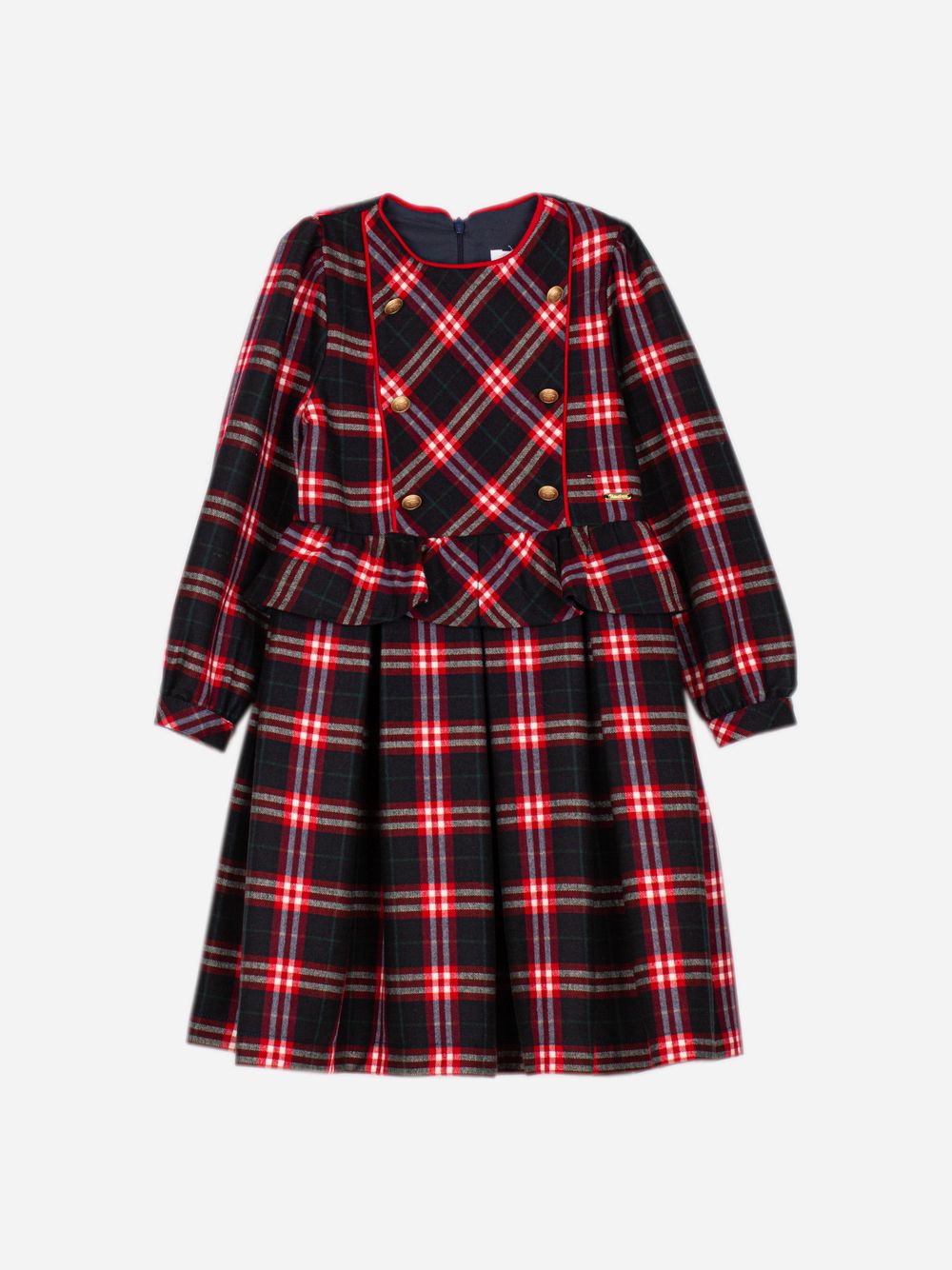 Red dress with a tartan print