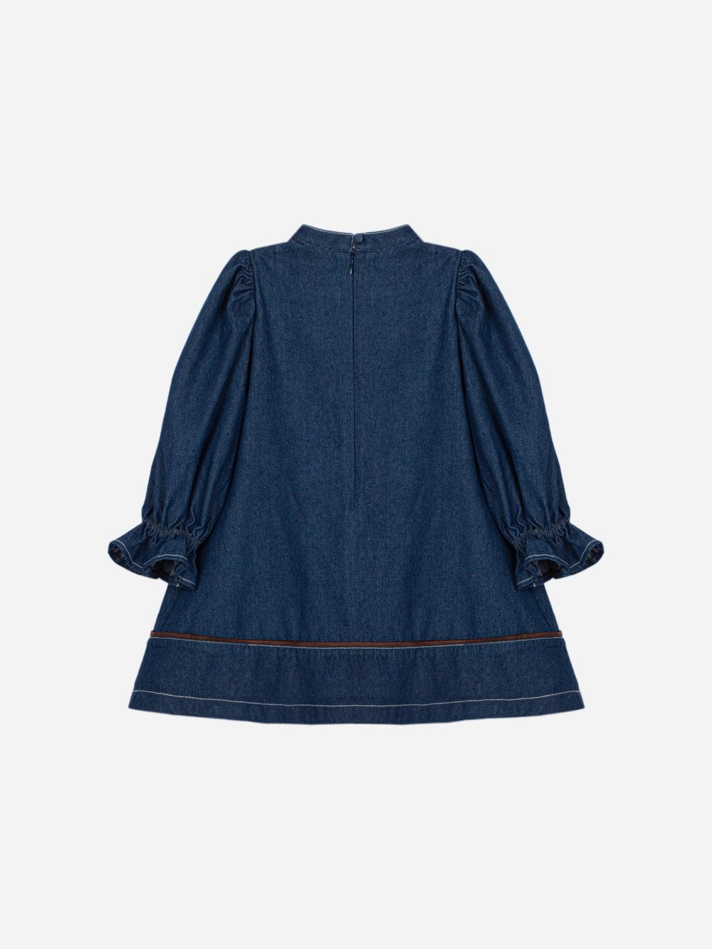 Elegant indigo blue dress with front bow