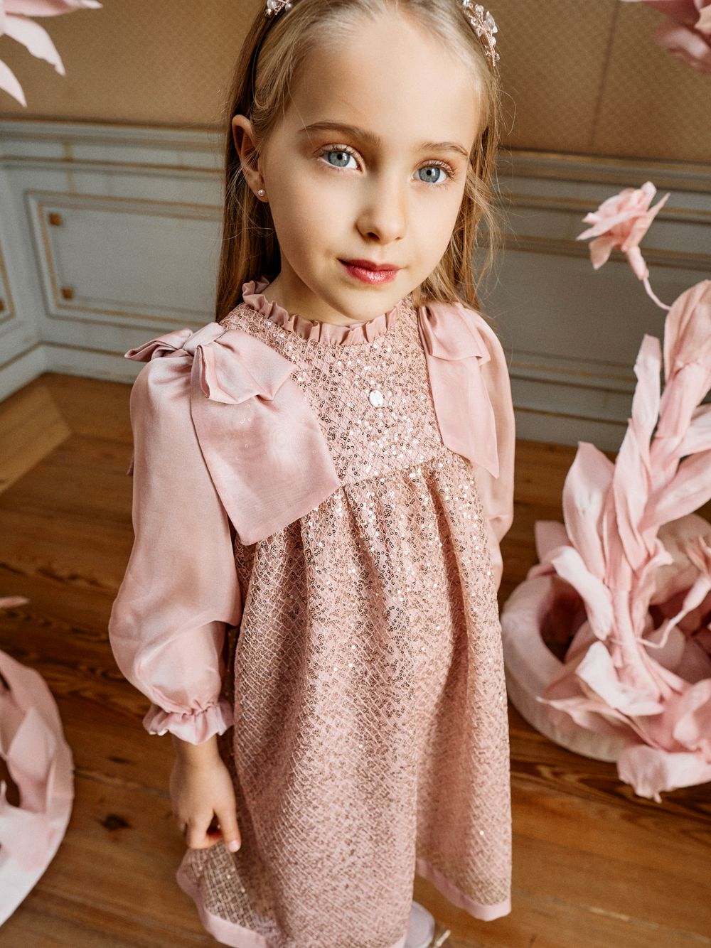 Pink sequined dress