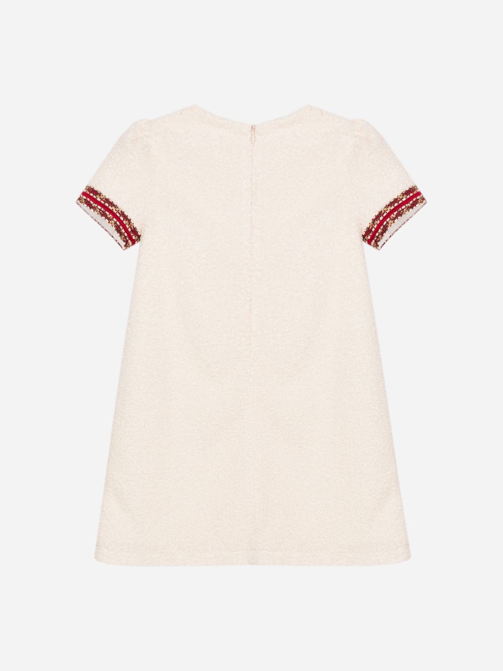 Beige bouclé dress with elegant details
