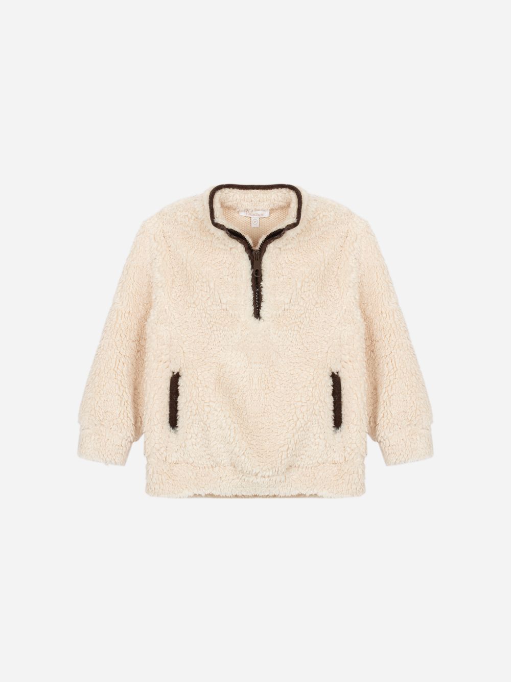 Simple ecru fur sweater for boys