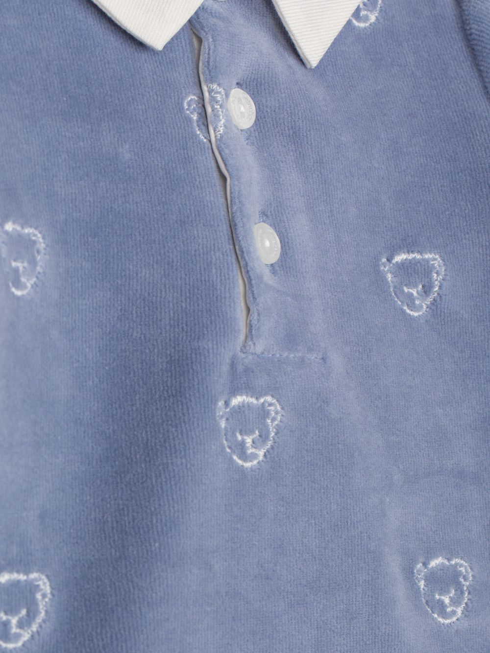Indigo Blue set with embroidered teddy bear