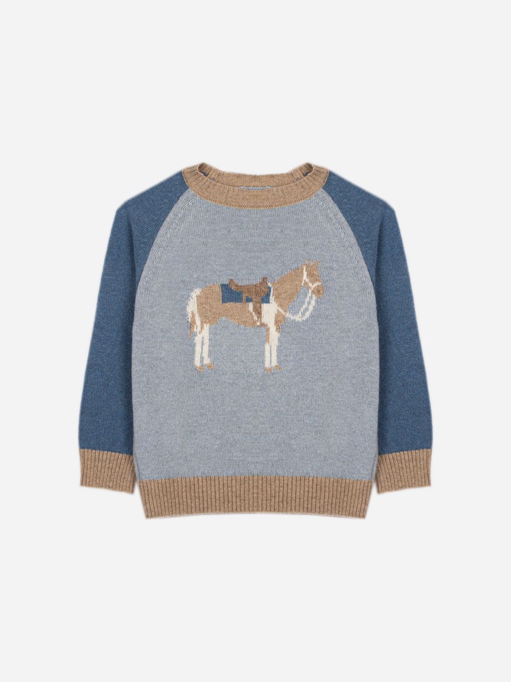 Light Blue sweater with horse front print