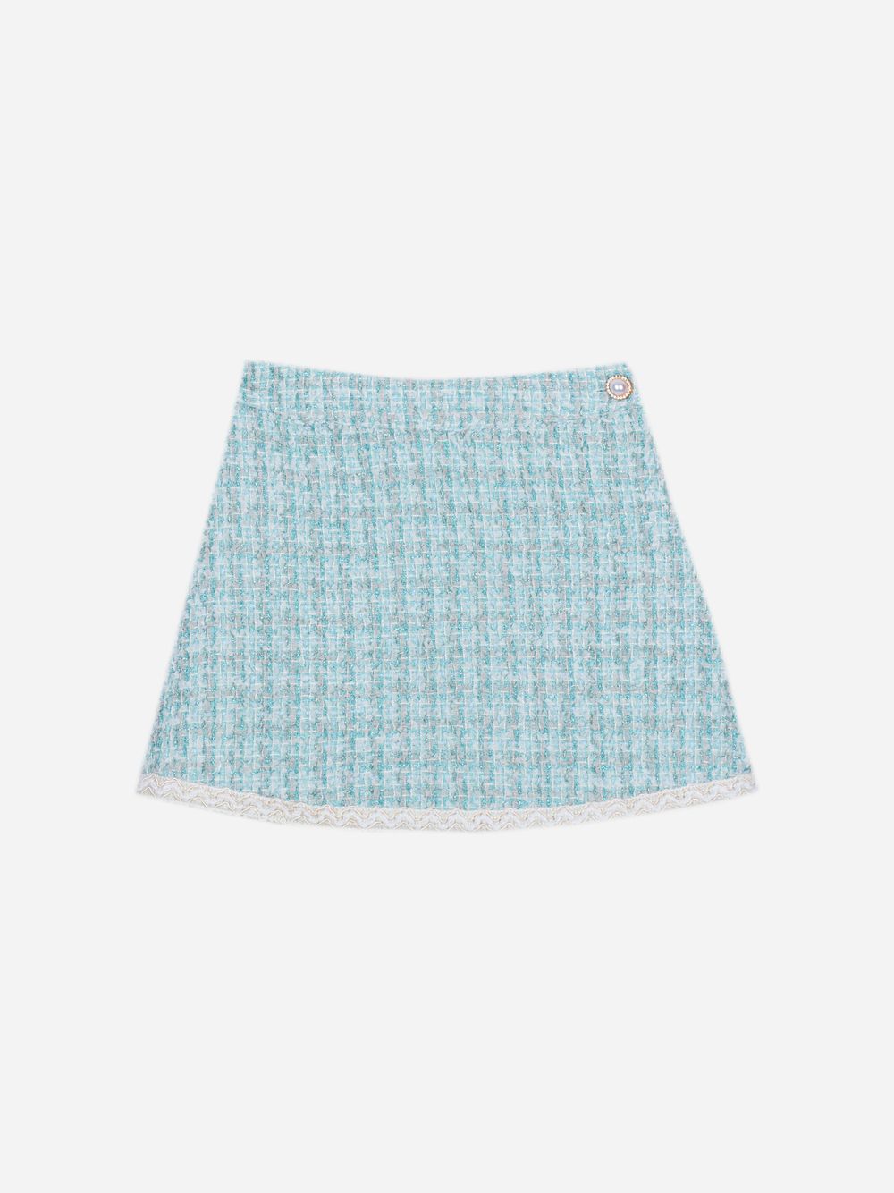 Elegant multicolor tweed skirt