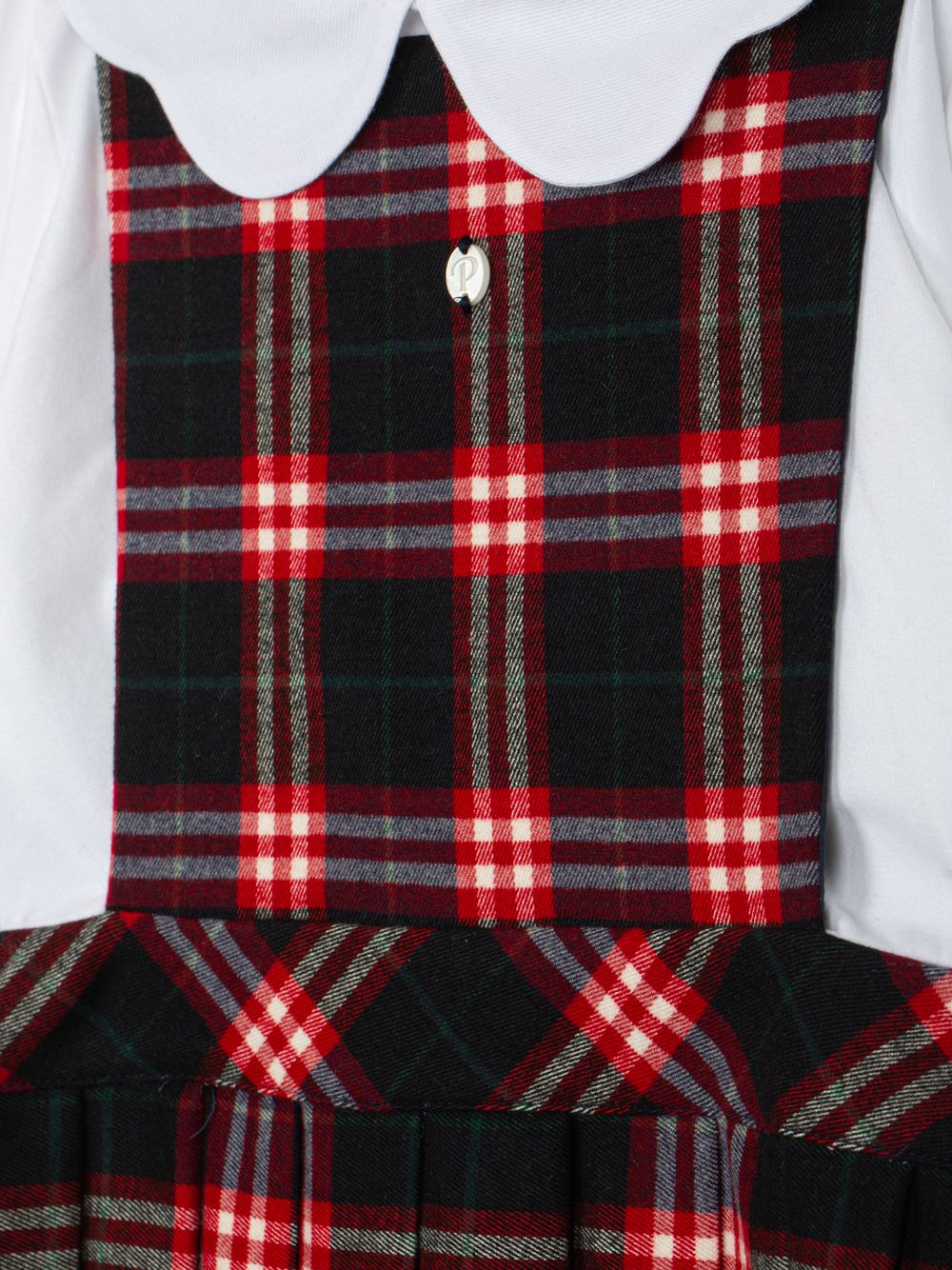 Red tartan dress with an elegant collar