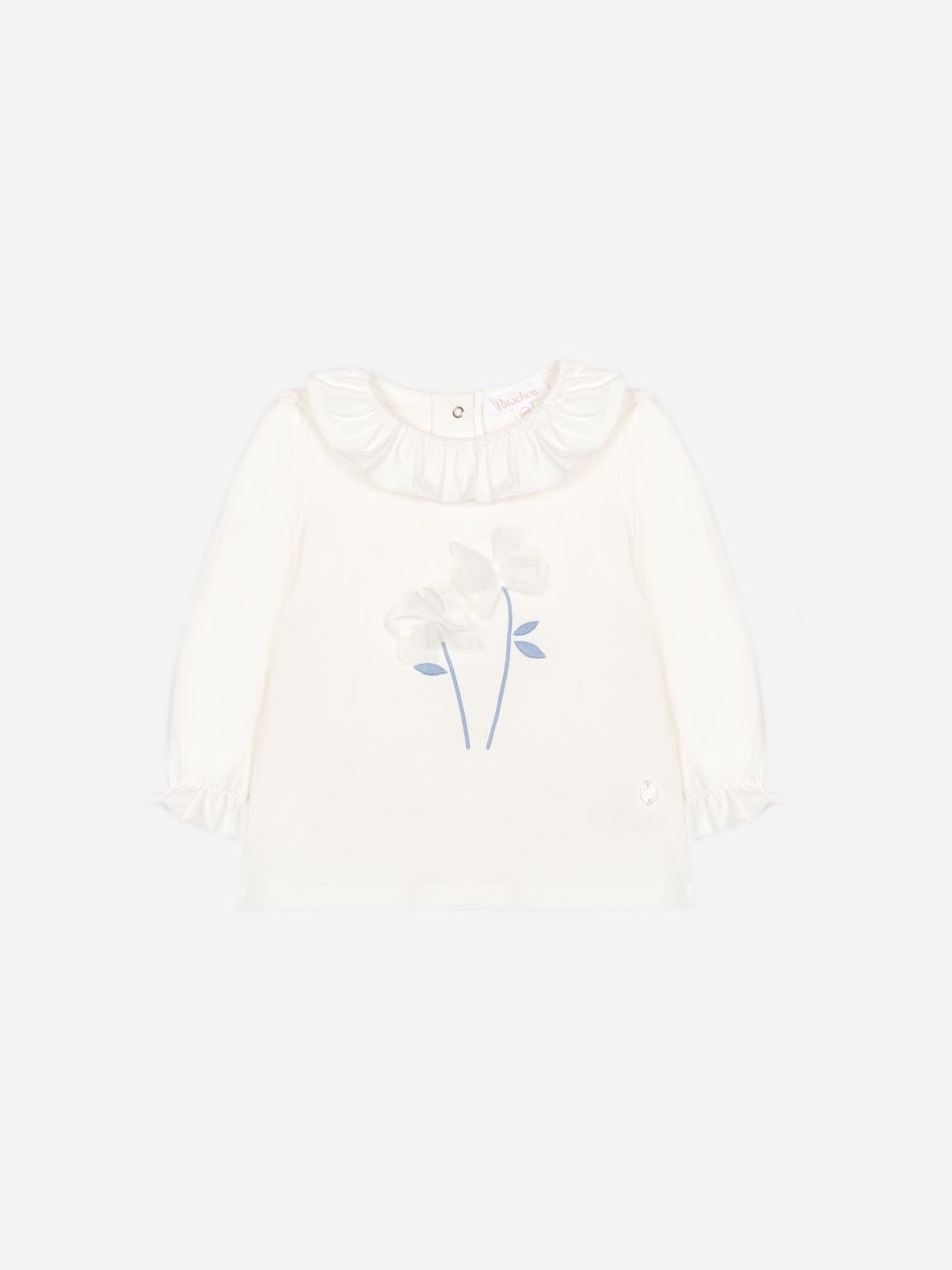 Blouse ecru with delicate front embroidery