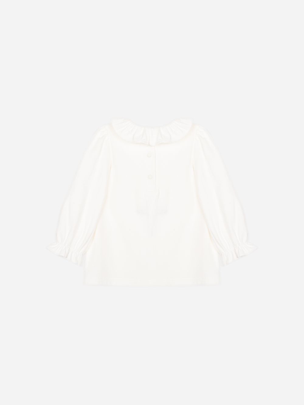Blouse ecru with delicate front embroidery