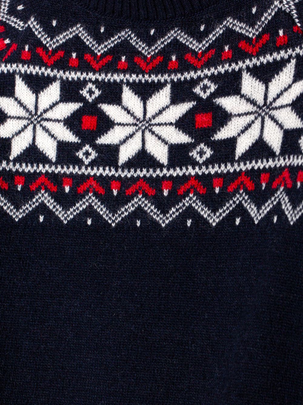 Navy Blue knit sweater with a design on the front