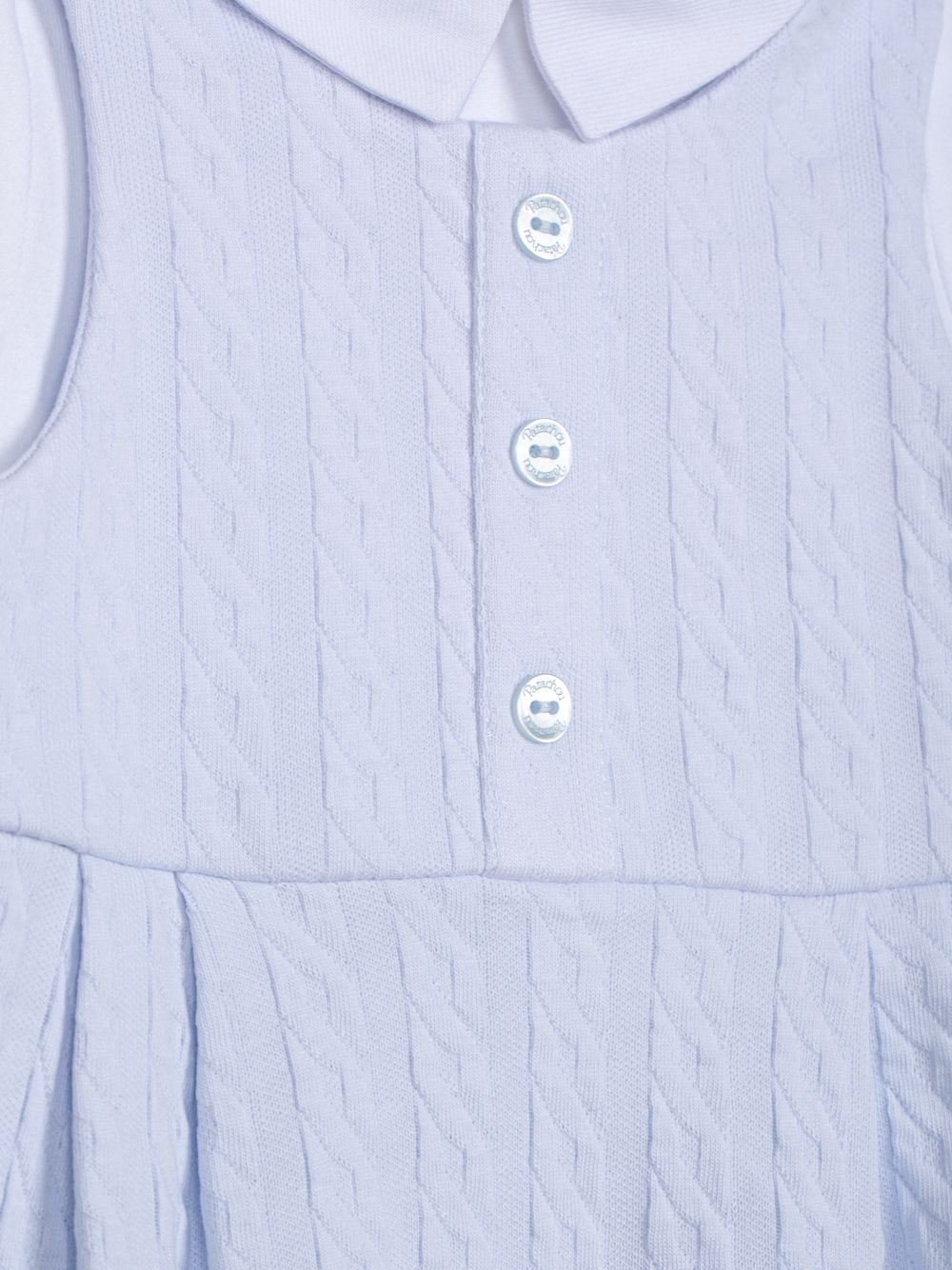 Light Blue Babygrow with woven fabric