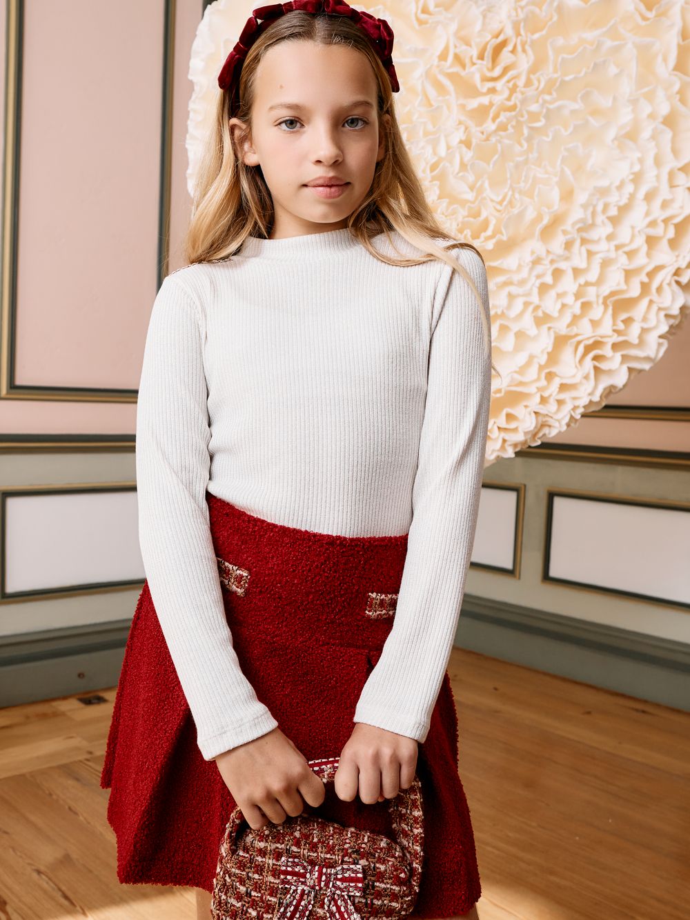 Beige knit sweater with lurex