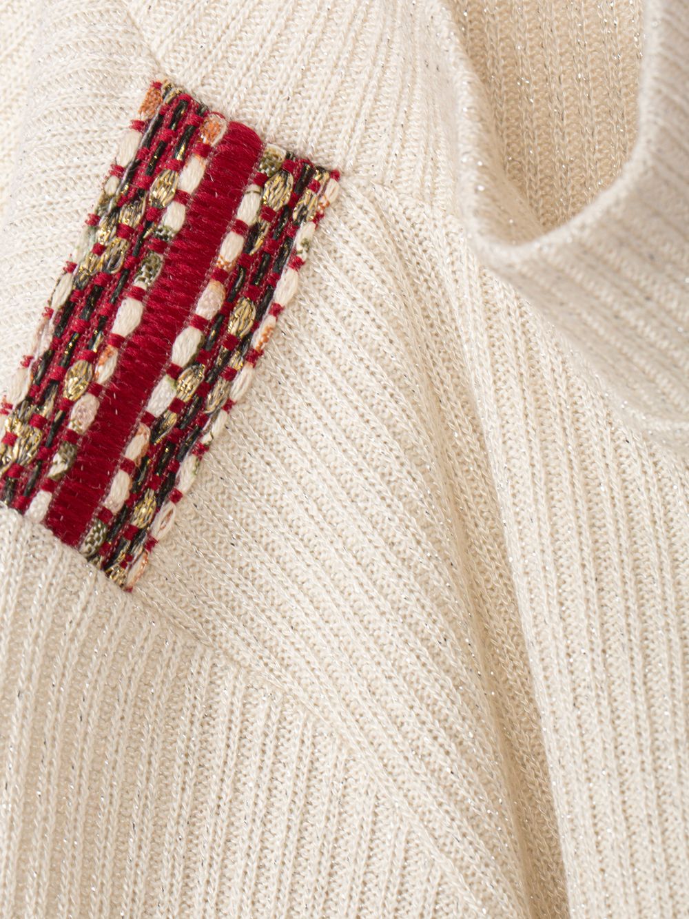 Beige knit sweater with lurex