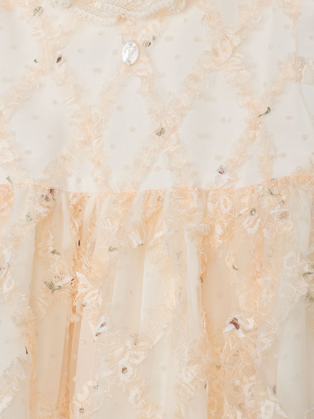 Beige embroidered tulle dress