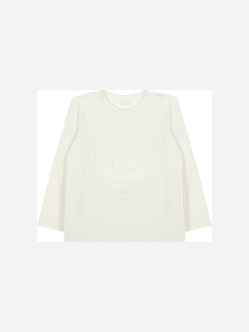 Ecru T-shirt with a design on the front