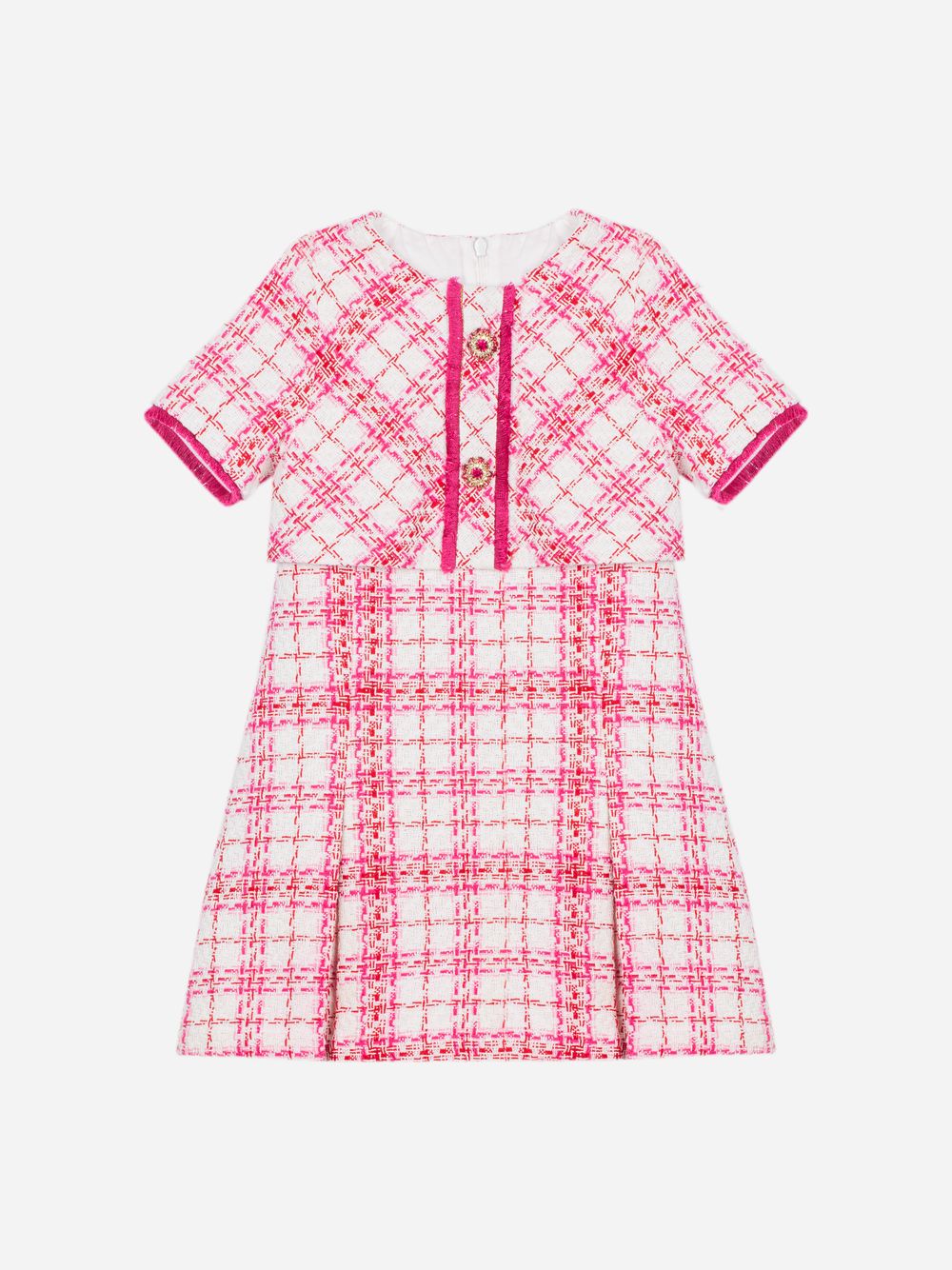 Pink tweed dress
