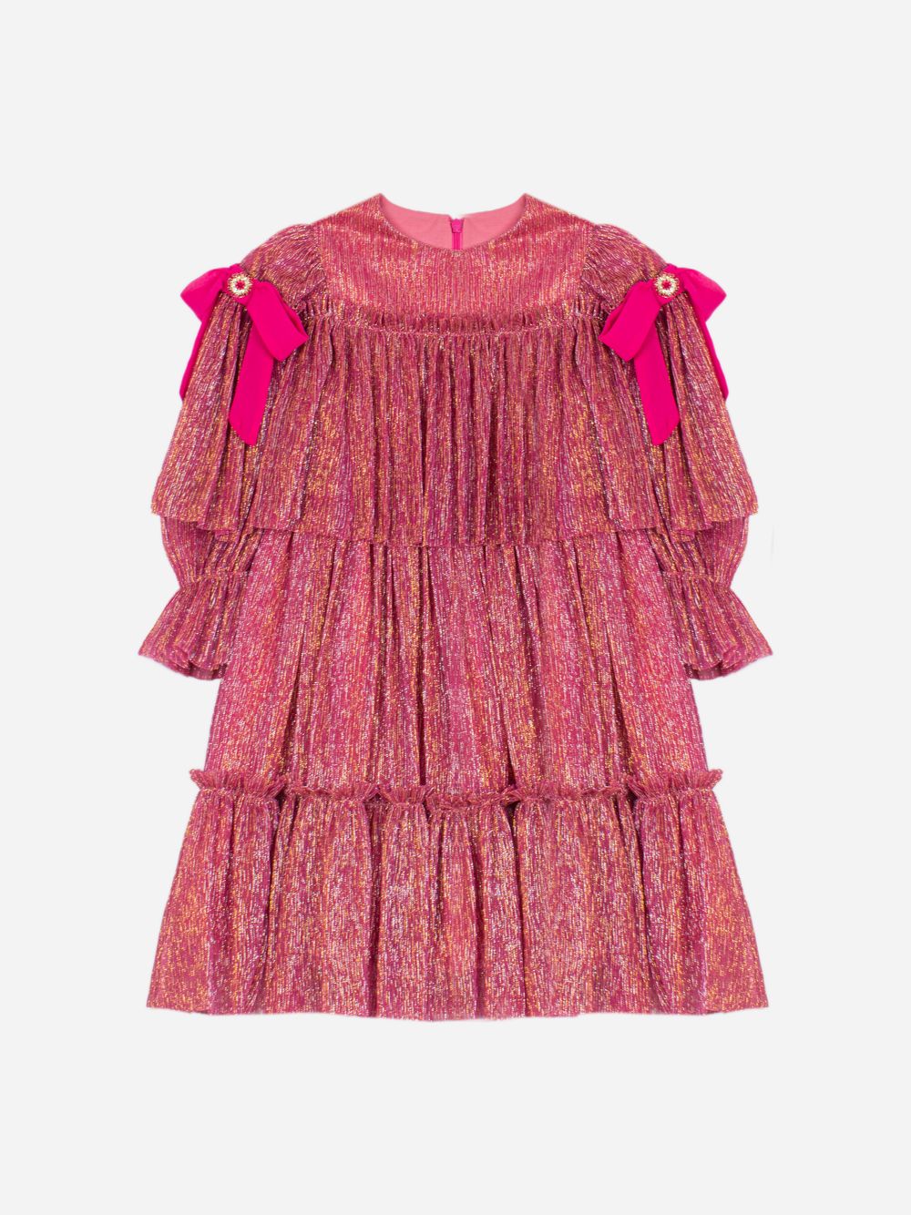 Pink tulle dress with bows