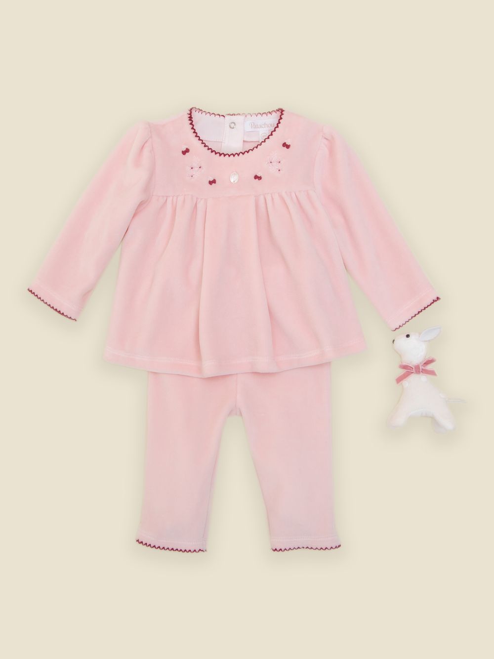 Elegant pink set with delicate embroidery
