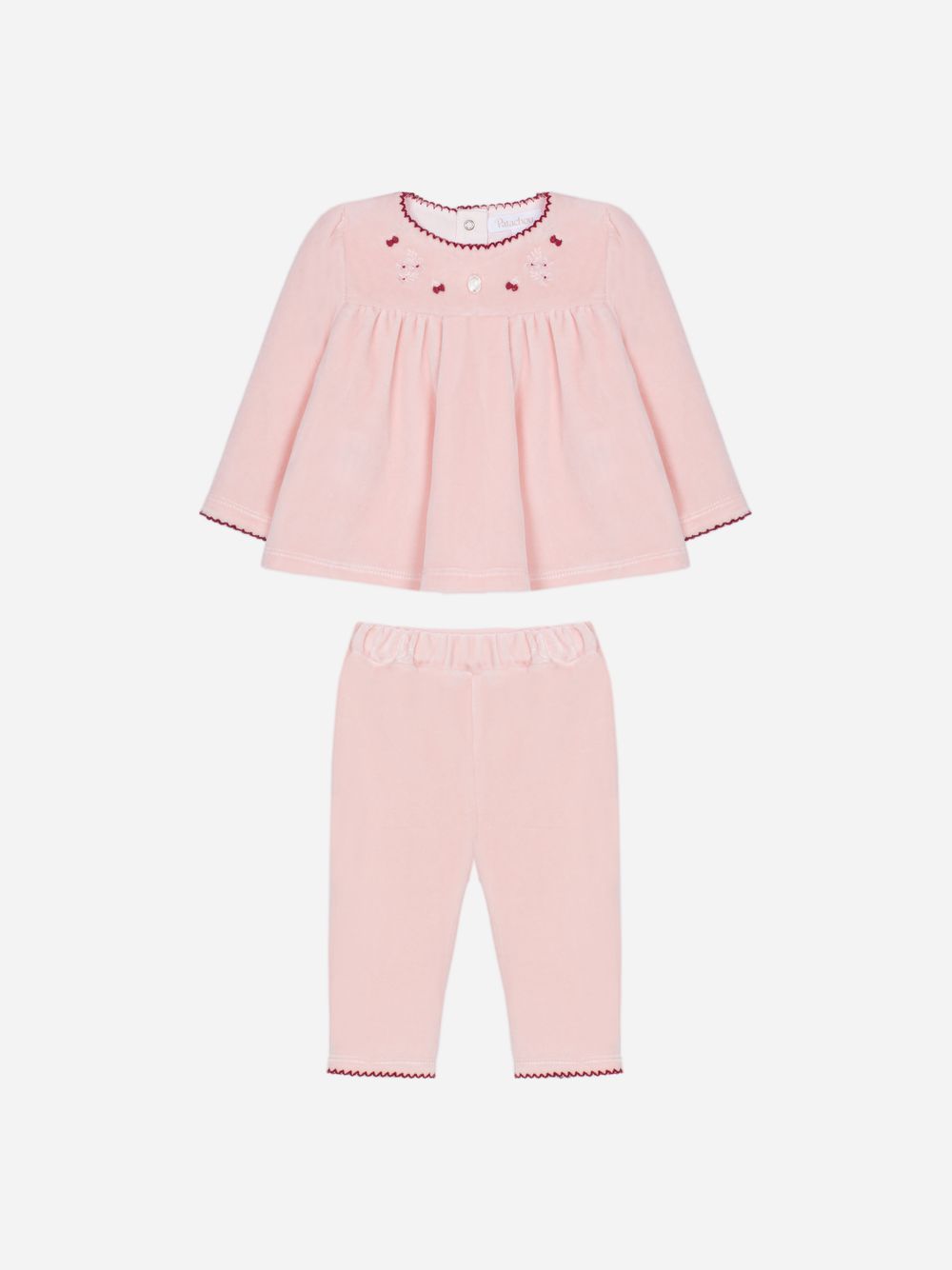 Elegant pink set with delicate embroidery