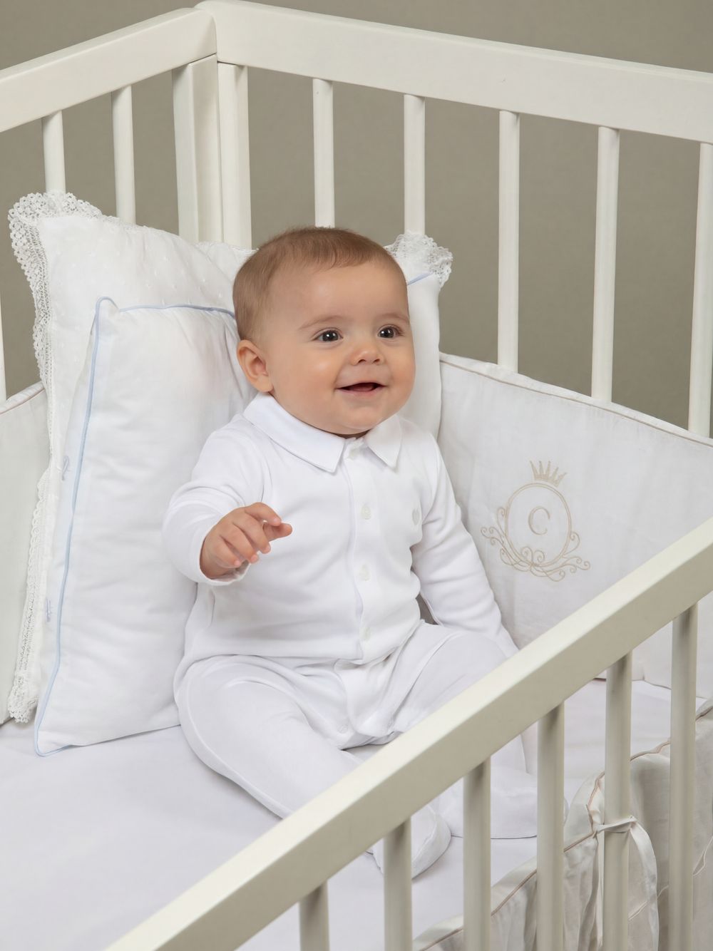 White jersey velour babygrow