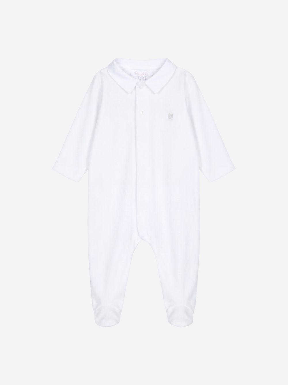 White jersey velour babygrow