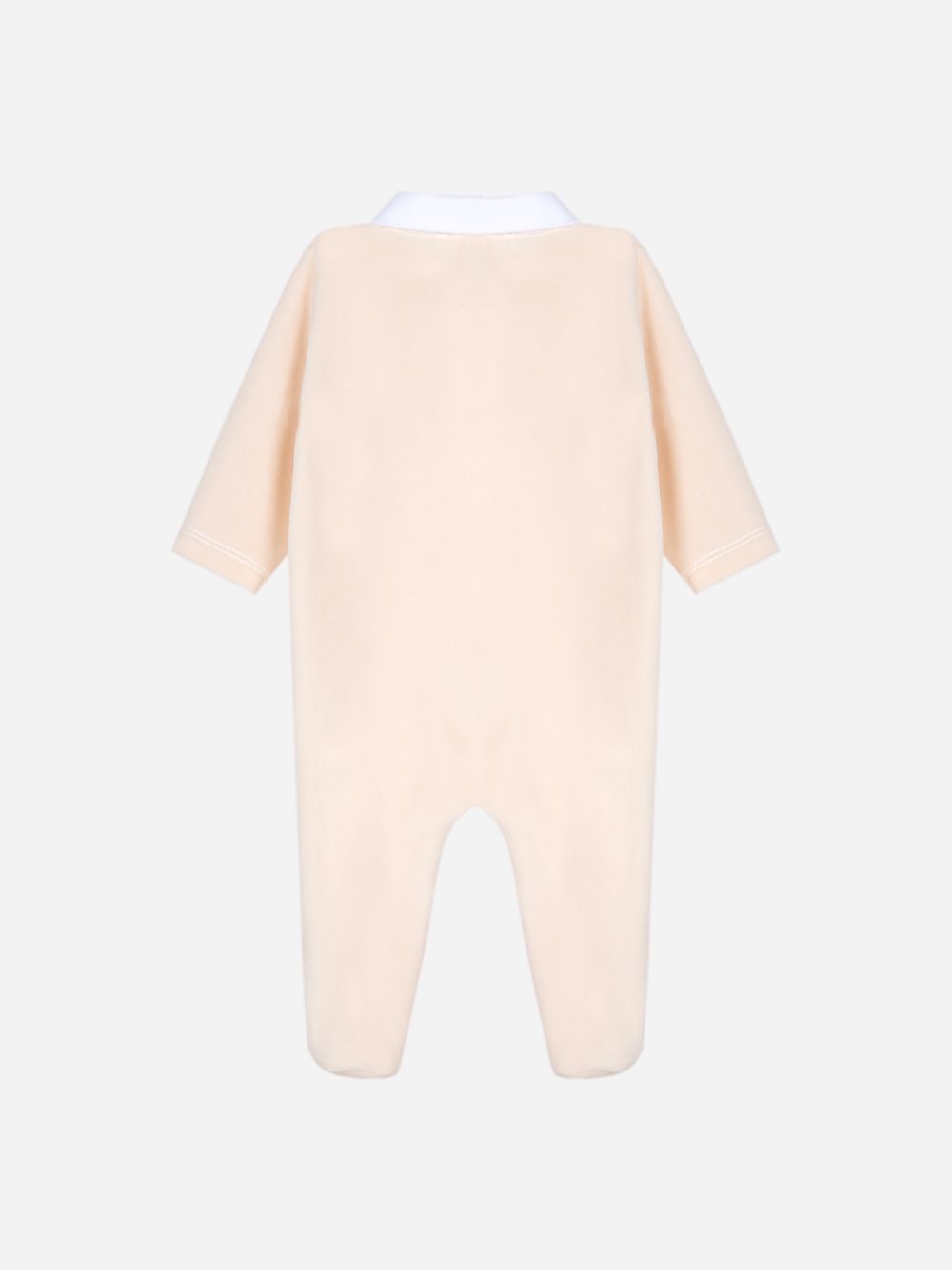 Beige jersey velour babygrow