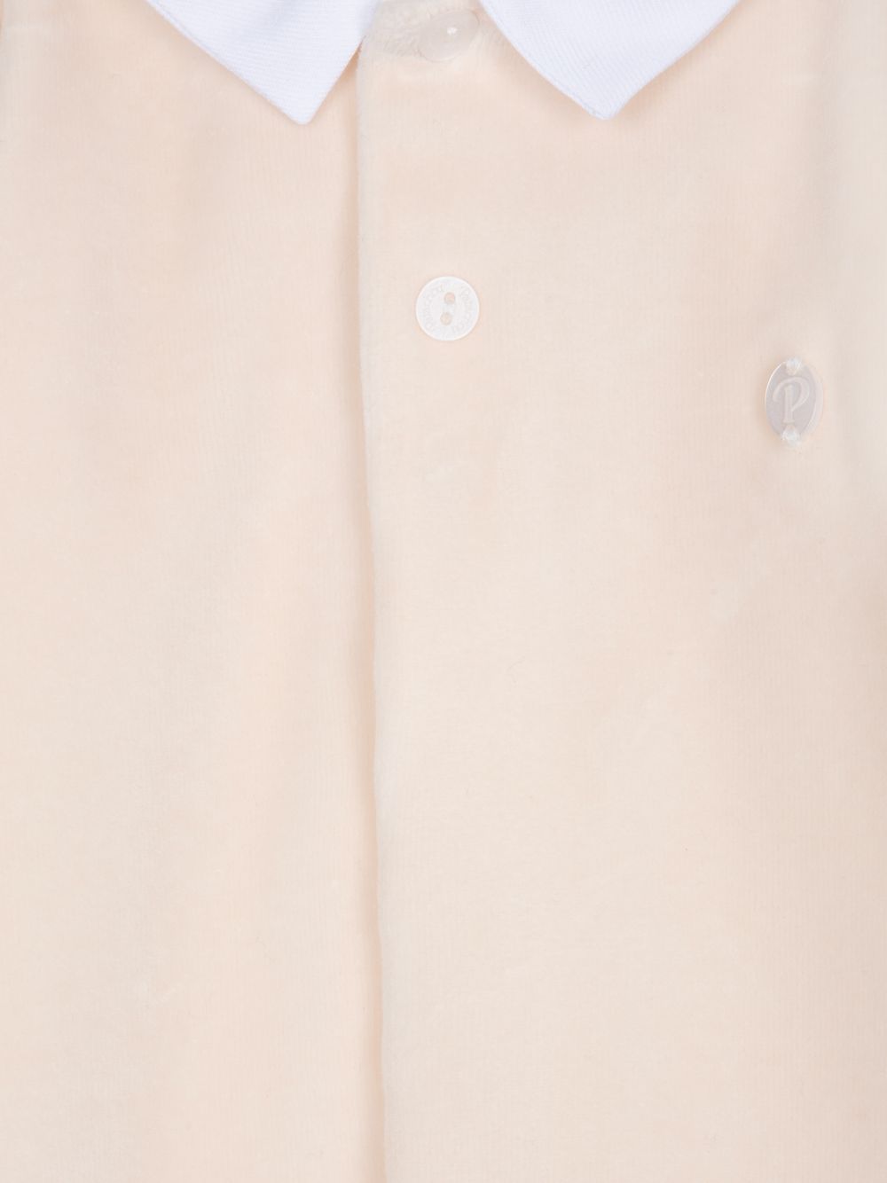 Beige jersey velour babygrow