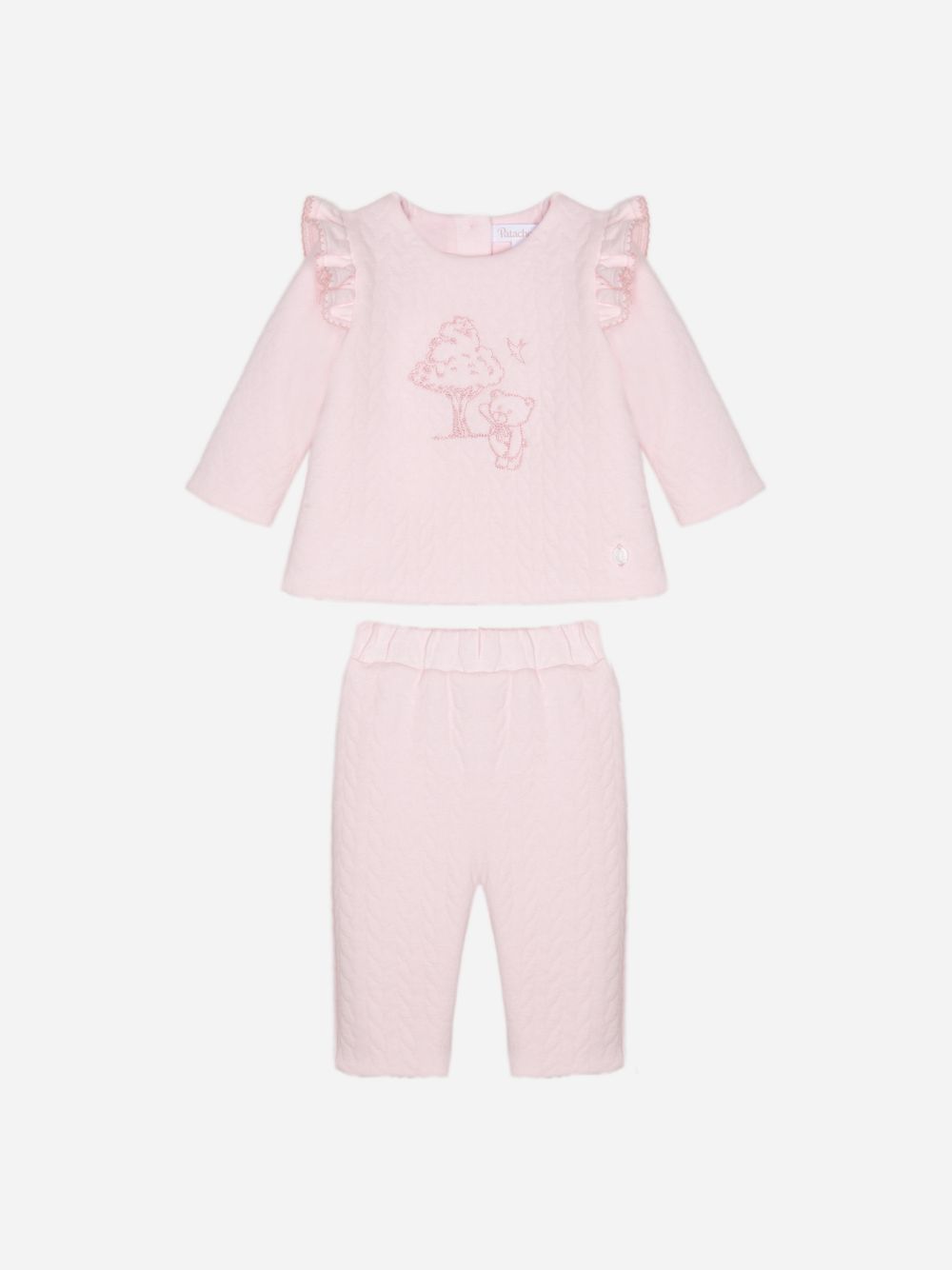 Pink knit ruffle set