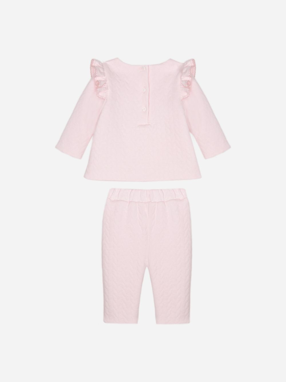 Pink knit ruffle set