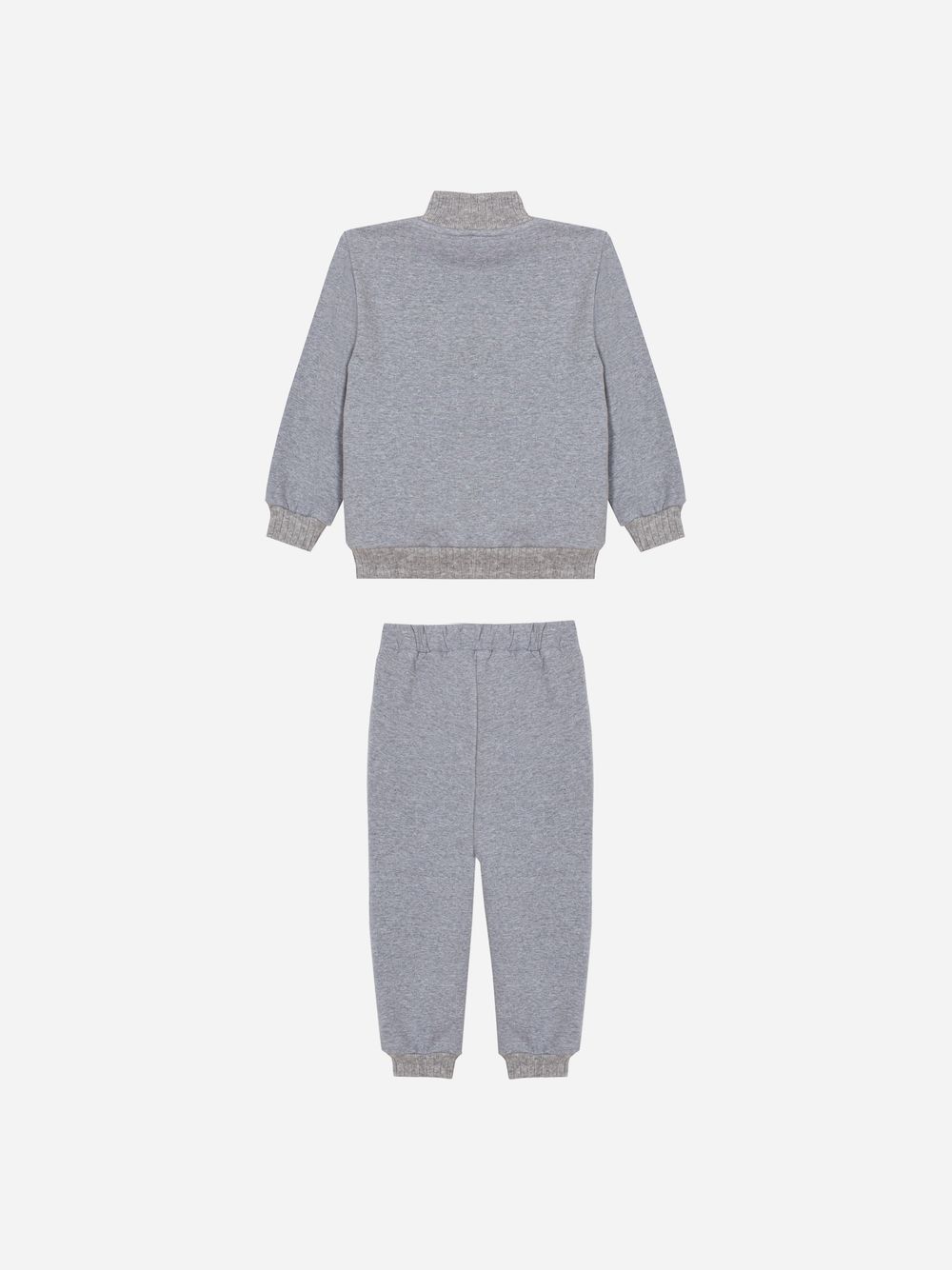 Melange grey zip up set