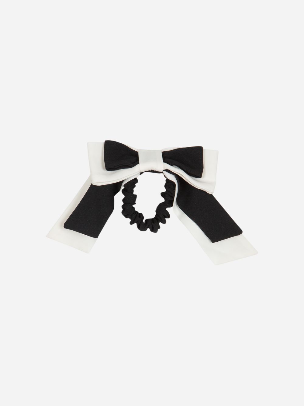 Black and white chiffon hair bow
