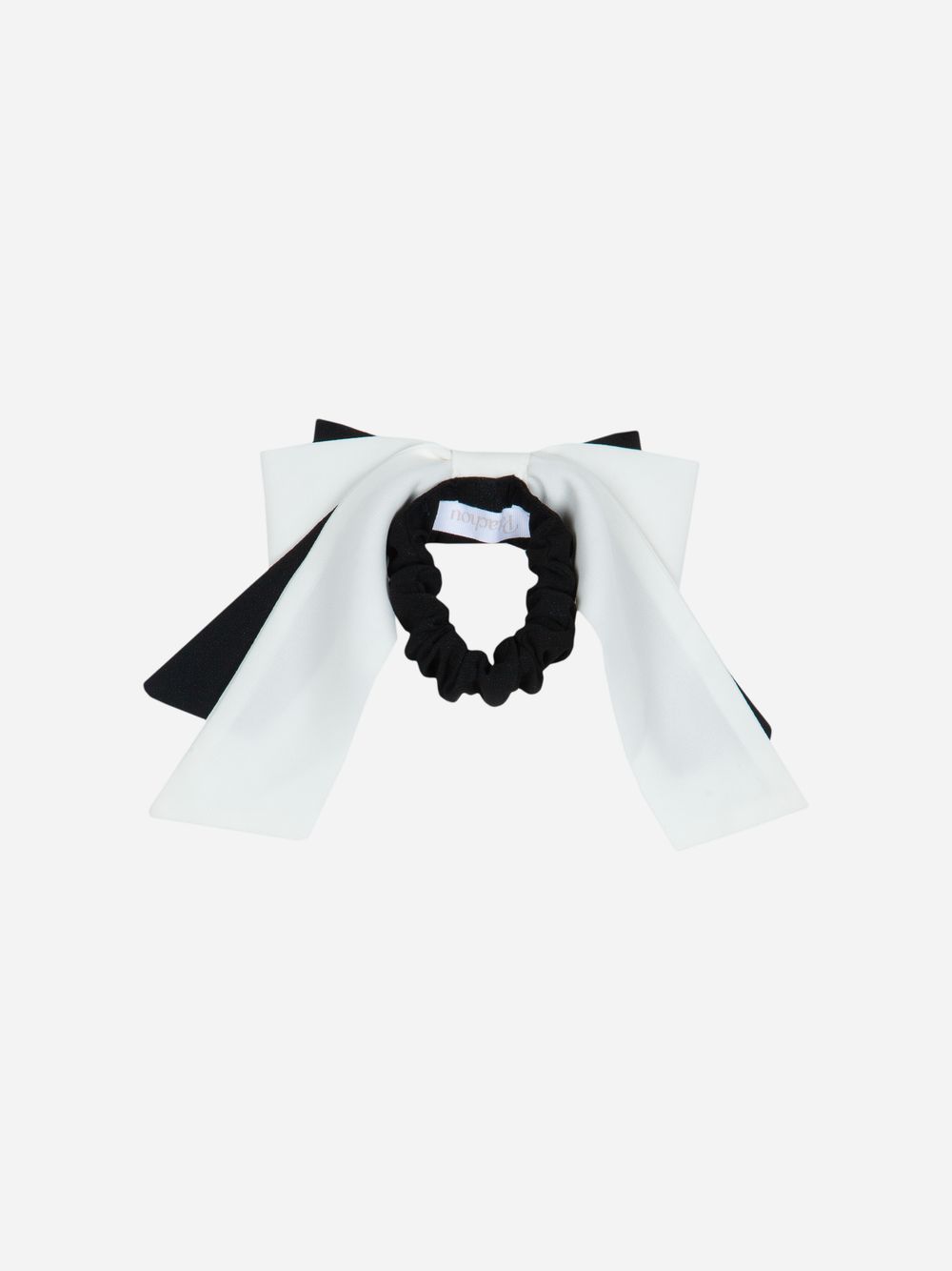 Black and white chiffon hair bow
